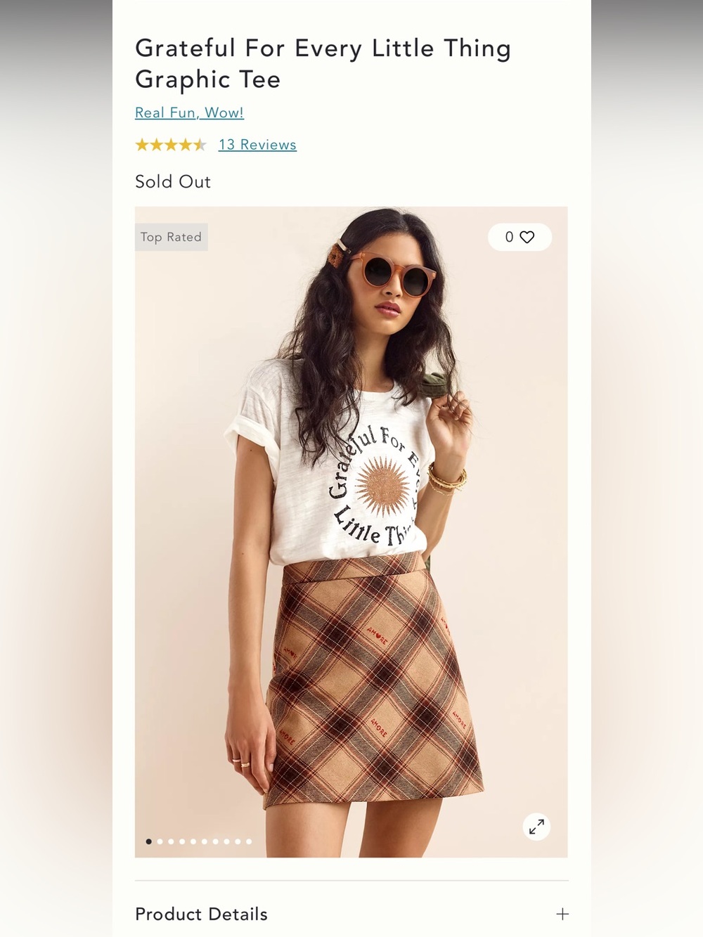 Anthropologie White Tee with Brown Sun Graphic - Picture 4 of 4